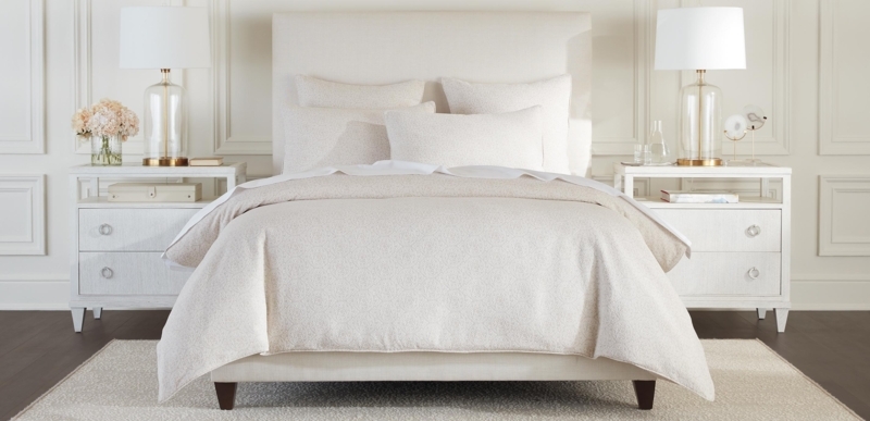 Cream and Taupe Duvet Cover Set with Soft Brushed Chenille Texture