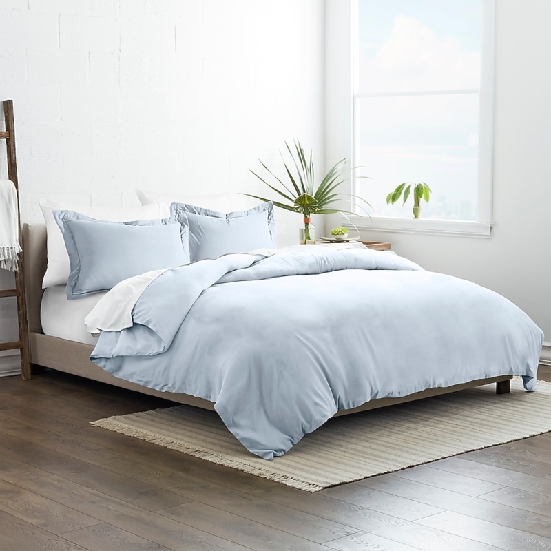 Crinkle Texture Duvet Cover Set, Soft Microfiber, Casual Style.