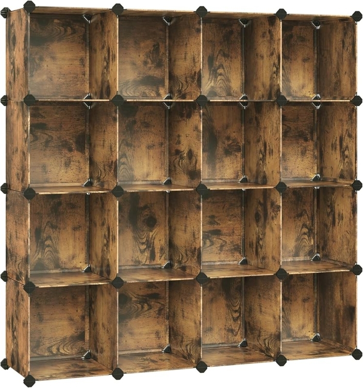 Cube Storage Organizer featuring 16-Cube Grid and Modular Panels