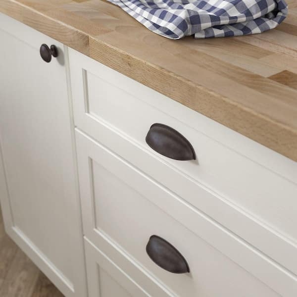 Cup Pull Hooded Design Deep Bronze Traditional Kitchen Hardware