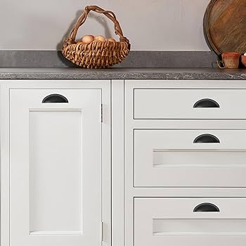 Cup Pull Matte Black Finish Modern Farmhouse Cabinet Hardware
