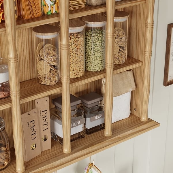 Curio Wall Shelf Classic Espresso Multi Cubby Layout