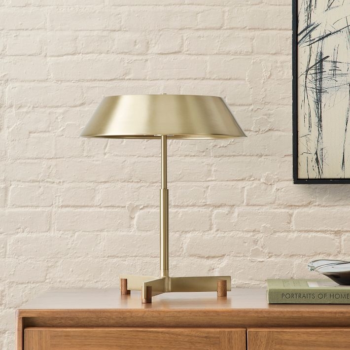 Dark Bronze Mushroom Table Lamp with Solid Metal Conical Base