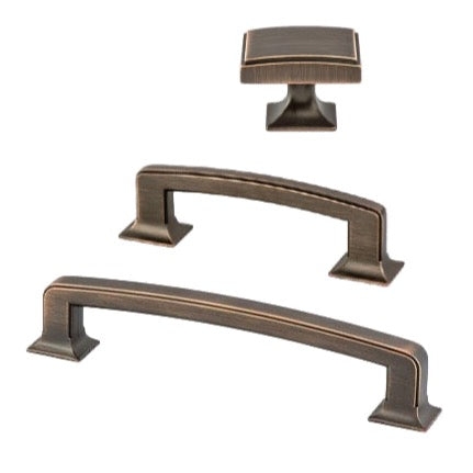 Dark Brushed Bronze Drawer Pulls with Sleek Curved Silhouette