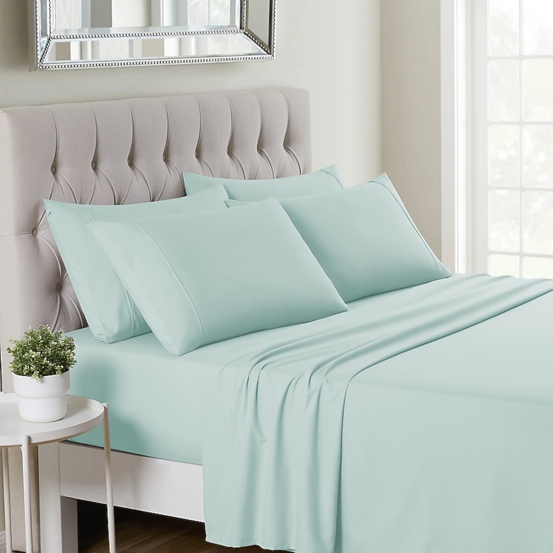 Deep Navy Sheet Set Folded Includes Extra Pillowcases