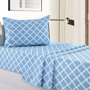 Deep Pocket Royal Blue Sheet Set Microfiber Texture