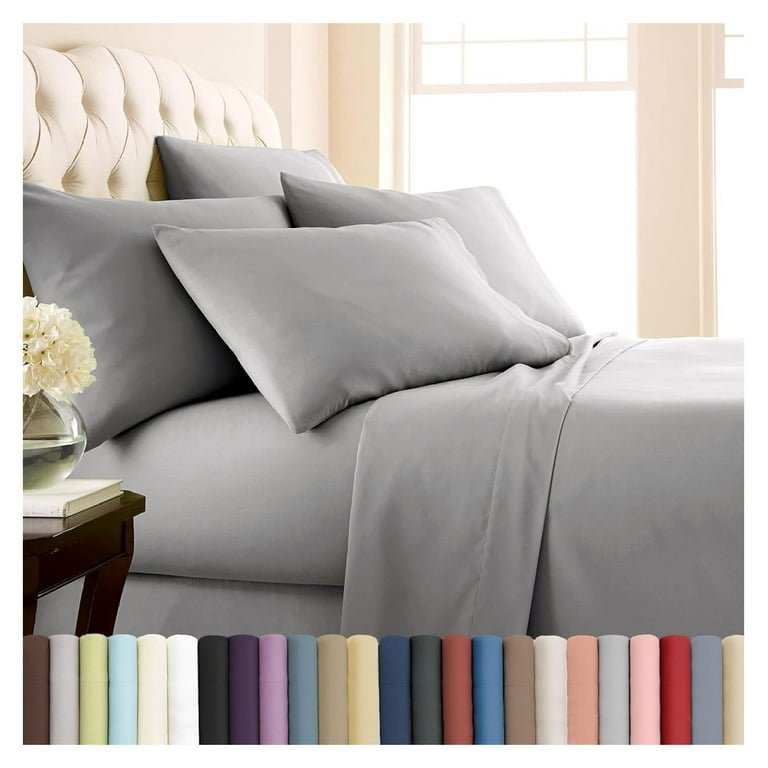 Deep Pocket Sheet Set Charcoal Gray Matte Minimalist Bedroom Bedding