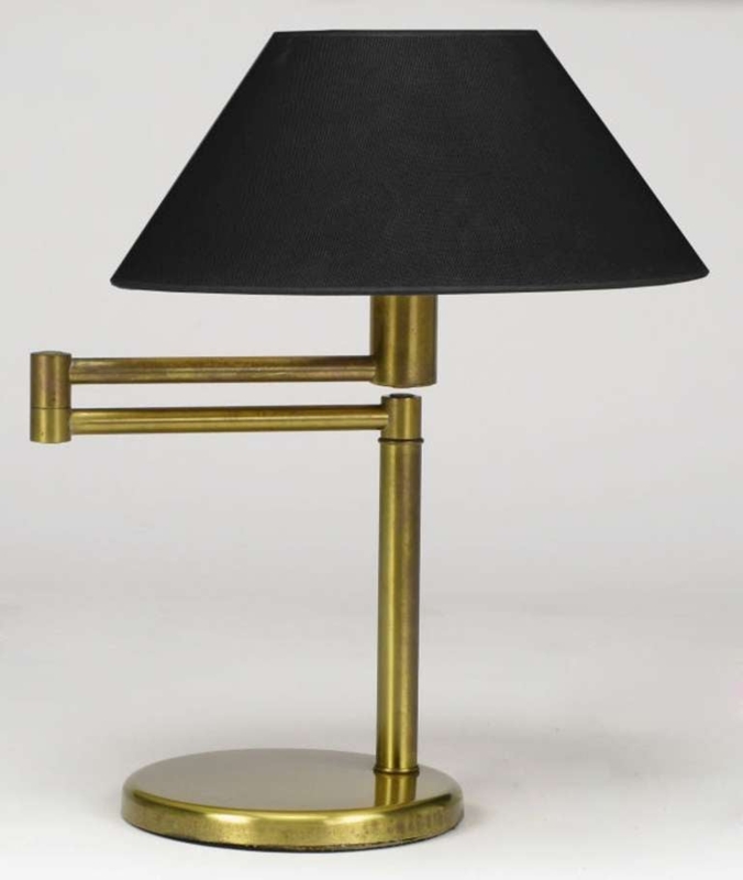 Desk Lamp Brushed Brass Swing Arm Mid-Century Modern Style