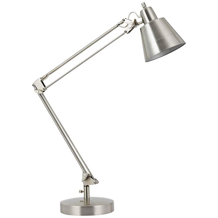 Desk Lamp Double Jointed Matte Black Industrial Metal Task Light