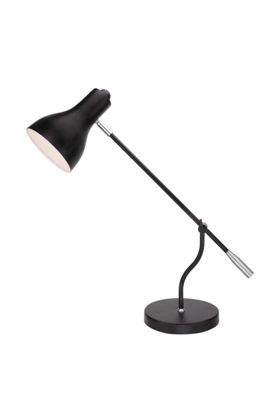 Desk Lamp Industrial Matte Black Double Head Adjustable Arms