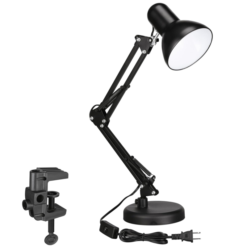 Desk Lamp Matte Black Architect Swing Arm C-Clamp Base