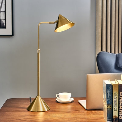 Desk Lamp Matte Black Swivel Arm Circular LED Head Architect Style