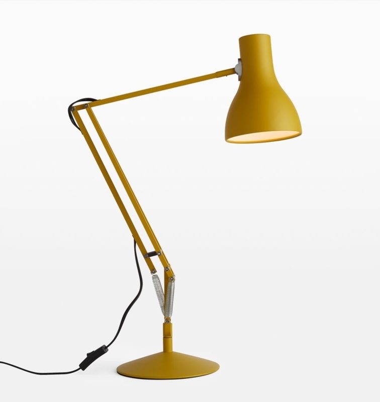 Desk Lamp Ochre Yellow Finish Retro Industrial Task Light
