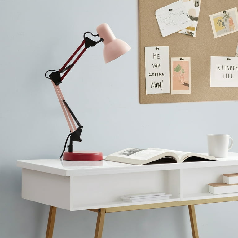 Desk Lamp Pink And Red Colorblock Playful Modern Task Light