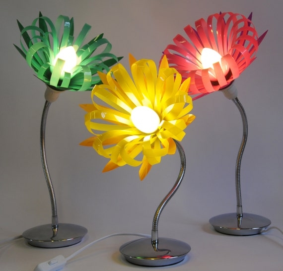 Desk Lamp Repurposed Plastic Bottle Shade Flexible Clamp Base