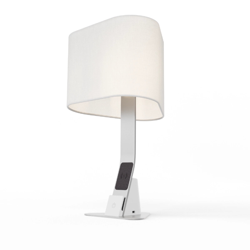 Desk Lamp Slate Textured Base Brushed Silver Finish