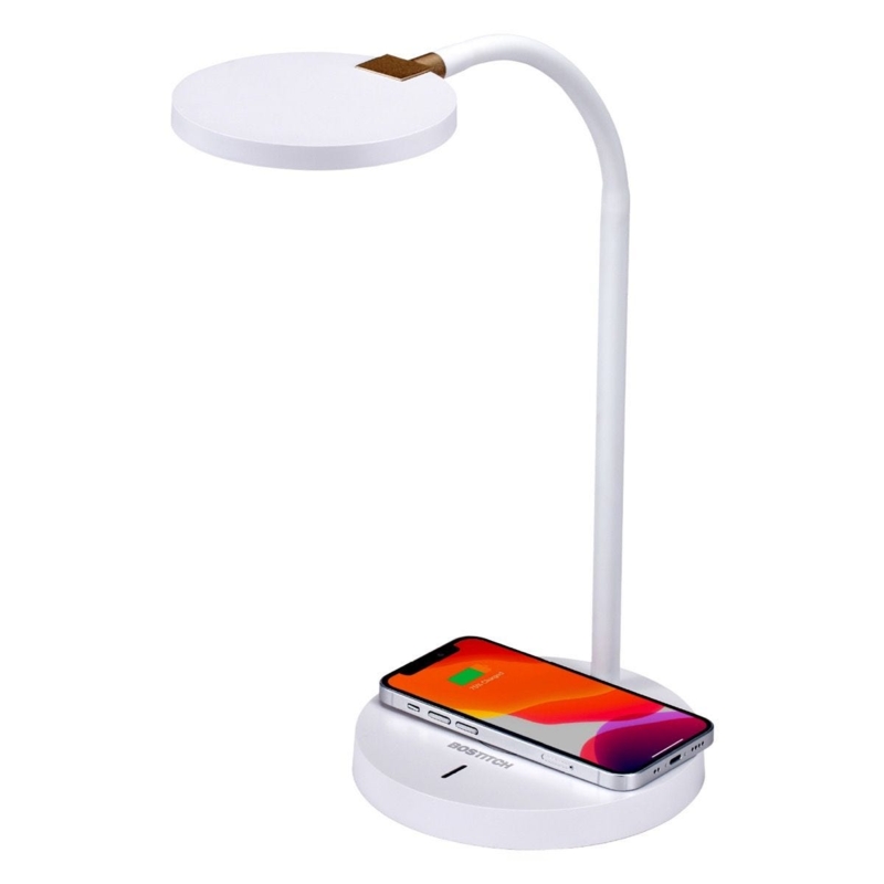 Desk Lamp Slim Horizontal Head All White Finish