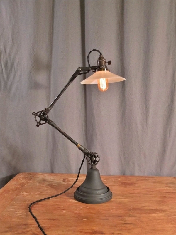 Desk Lamp Steampunk Industrial Pipe Red Valve Handle Task Light