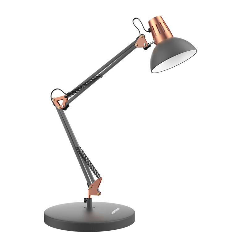 Desk Lamp Swing Arm Spring-Loaded Weighted Base Industrial Style