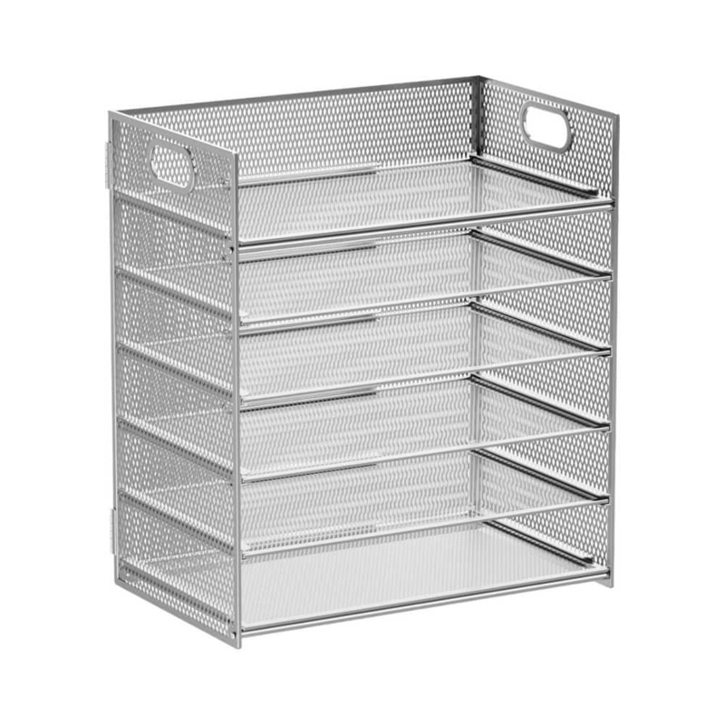 Desk Organizer 6 Tier Mesh with Sliding Trays and Handles