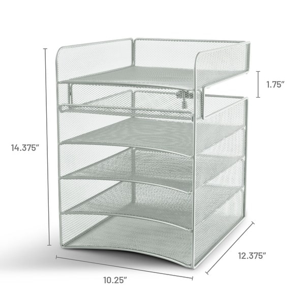 Desk Organizer Mesh Hanging Design Multi Tier with Integrated Tray