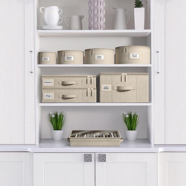 Dinnerware Storage Bin Set, 6-Piece with Clear Windows