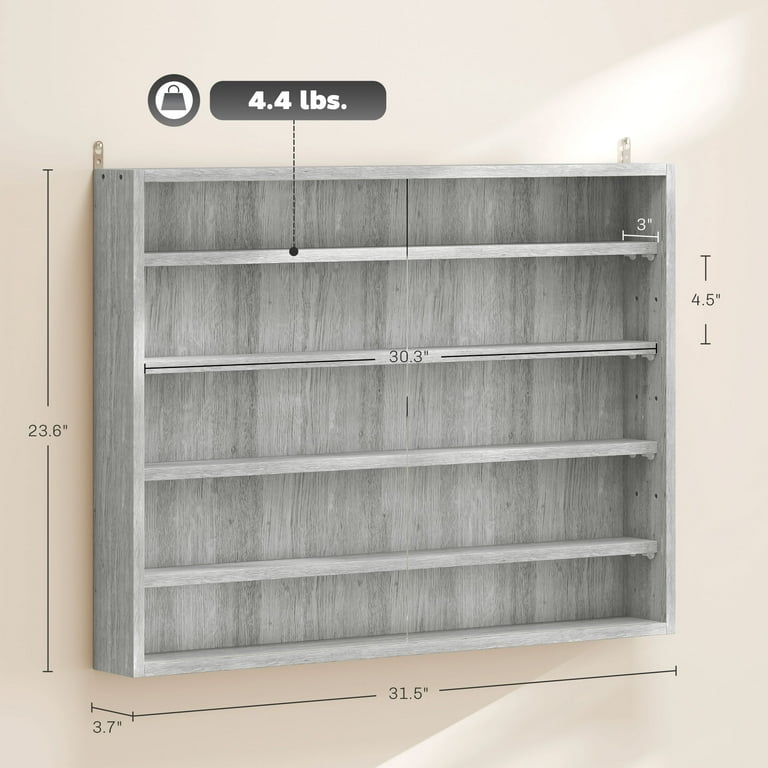 Double Door Wall Mounted Display Cabinet with Glass Front