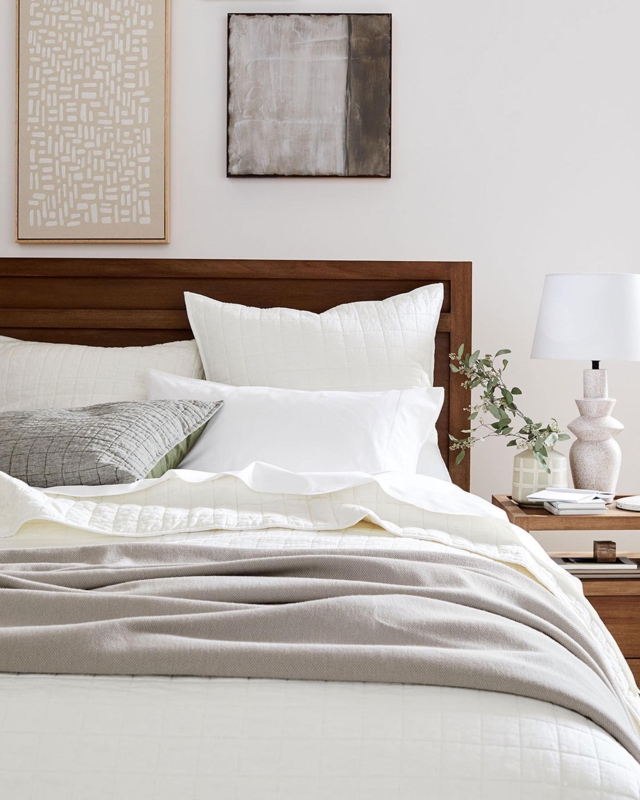 Dove Grey Bed Sheet Set Organic Percale Texture Minimalist Style