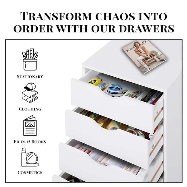 Drawer Chest Five Drawers Swivel Casters Craft Organization