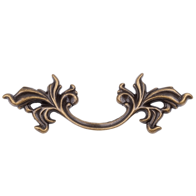 Drawer Pull Antique Brass French Provincial Grape Leaf
