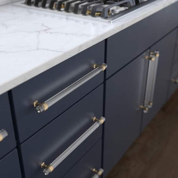 Drawer Pull Clear Acrylic Rod Polished Nickel Cabinet Bar Pull