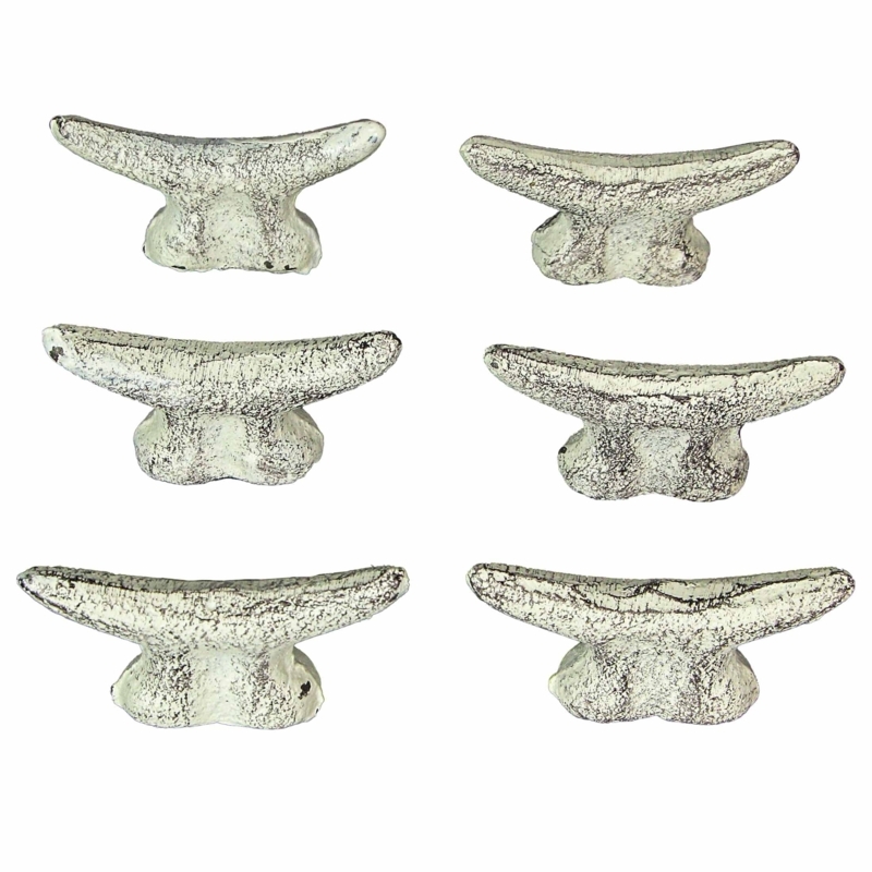 Drawer Pull Distressed Antique White Boat Cleat Rustic Hardware