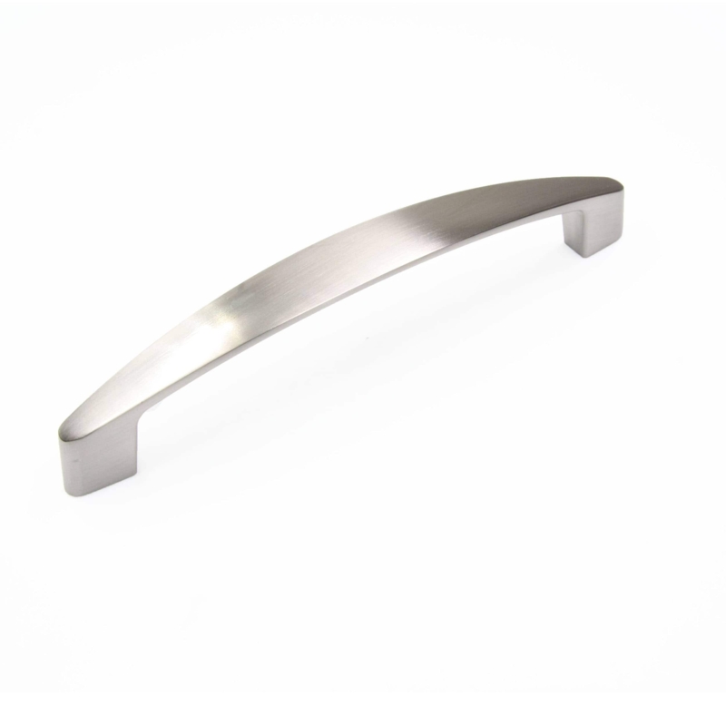 Drawer Pull, Slim Bar Silhouette, Brushed Silver Finish
