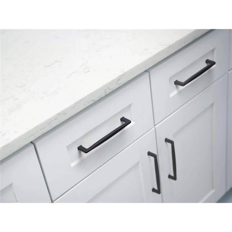 Drawer Pull: Slim Rectangular Handle for Transitional Cabinets, Matte