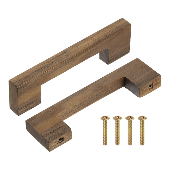 Drawer Pull Square Profile Wood Toned Bridge Style