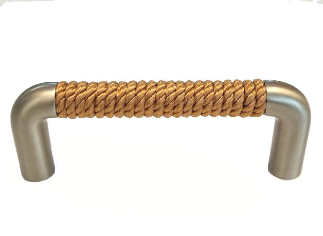 Drawer Pull Twisted Rope Satin Nickel Nautical Coastal Hardware