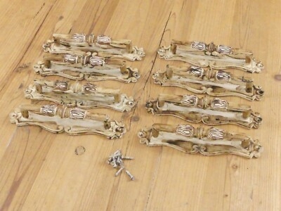 Drawer Pull Vintage Inspired Cream Color Scroll Details Large Size