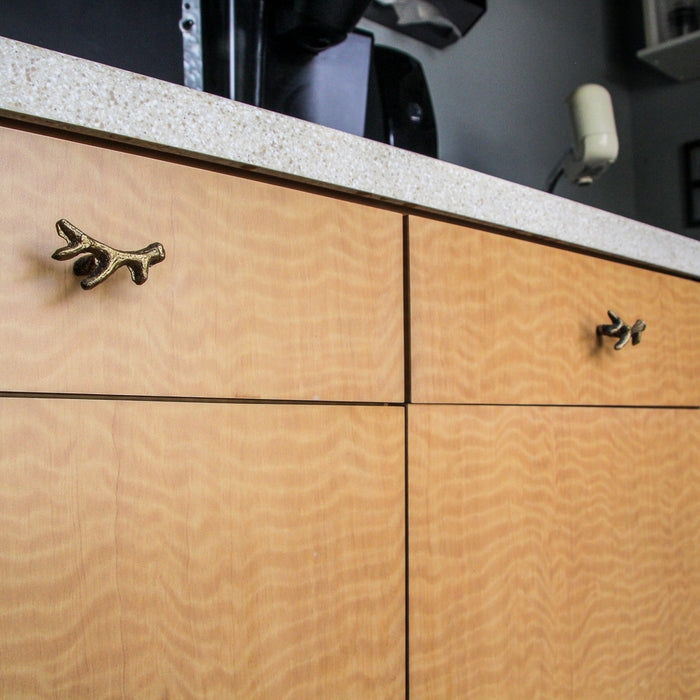 Drawer Pulls Bronze Antler Shape Rustic Lodge Cabinet Hardware Set