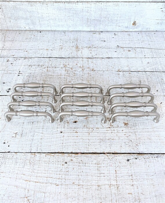 Drawer Pulls Brushed Stainless Steel Curved Handle Mid-Century Hardware