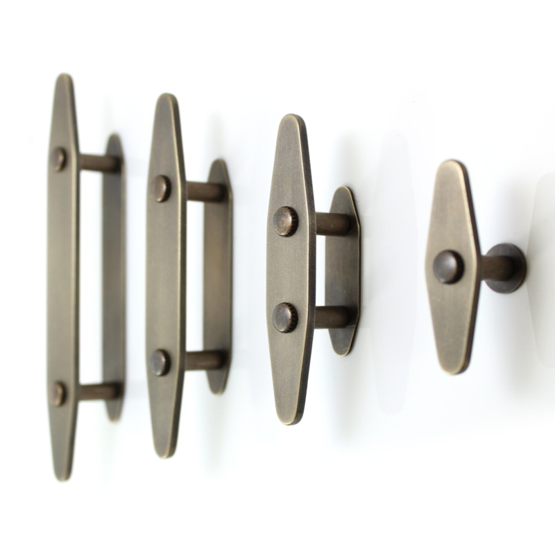 Drawer Pulls Nautical Cleat Navy Blue Cabinet Gold Hardware