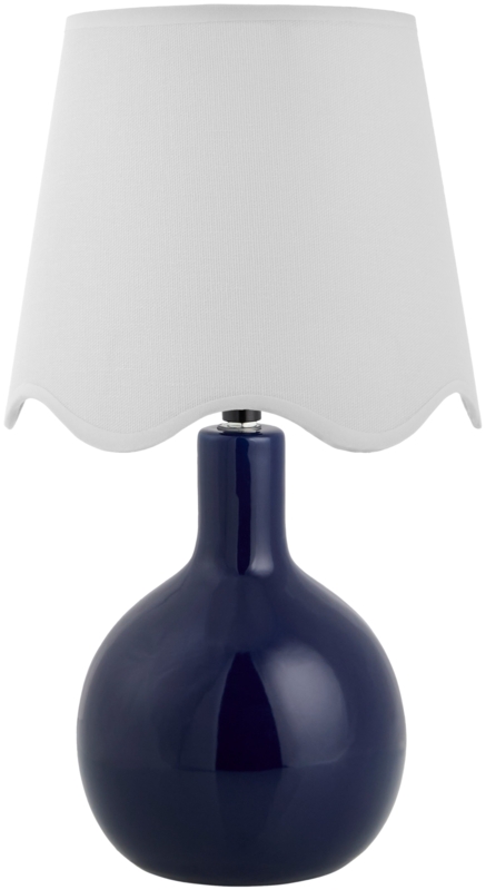 Droplet Table Lamp in Glossy Ceramic with Scalloped Pleated Shade