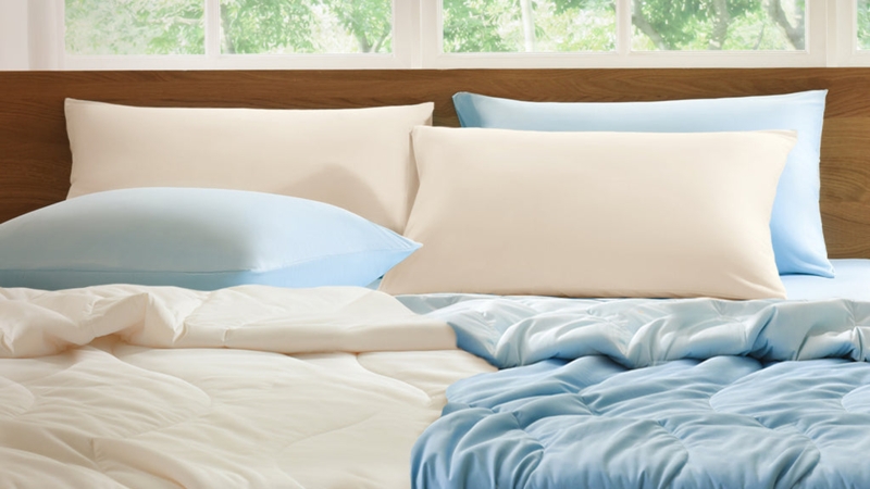 Dual Comforter Styling Scandinavian Sleep Method Beige Neutral Bedding
