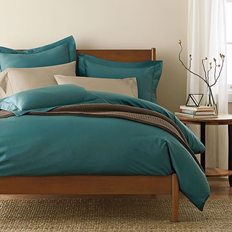 Duvet Cover Blue Shale Sateen Weave Wrinkle Free Twin