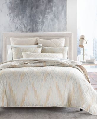 Duvet Cover Gold Textured Chevron Weave Dimensional Hotel Style
