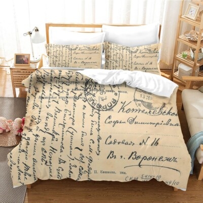 Duvet Cover Set Airmail Envelope Design Postmark Novelty Print