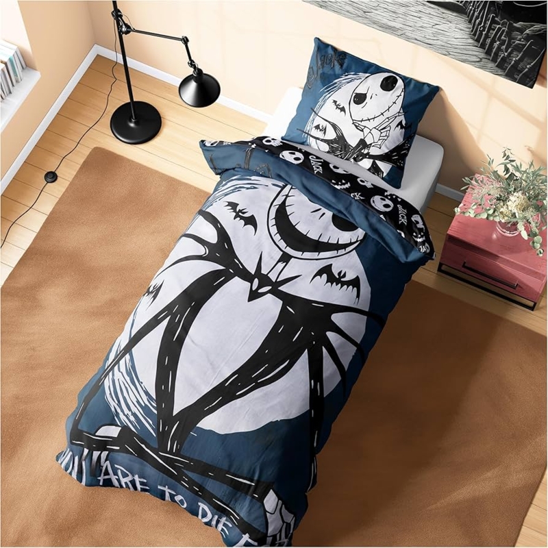 Duvet Cover Set Black All Over Print Neon Glow Styling Vibrant Teen
