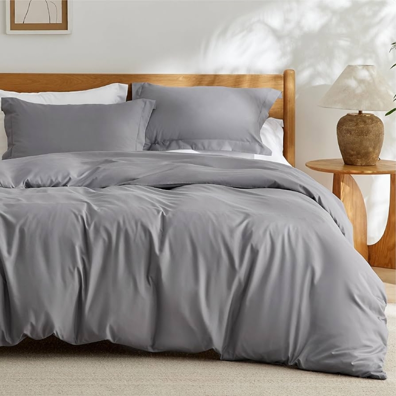 Duvet Cover Set Brushed Charcoal Grey Modern Bedding Ideas