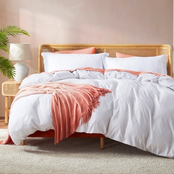 Duvet Cover Set Brushed Microfiber Yellow Matte Finish Modern Cozy