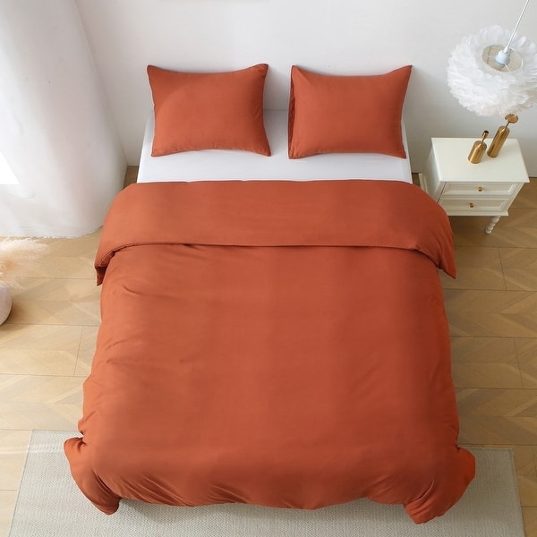 Duvet Cover Set Charcoal Grey Solid Matte Finish Modern
