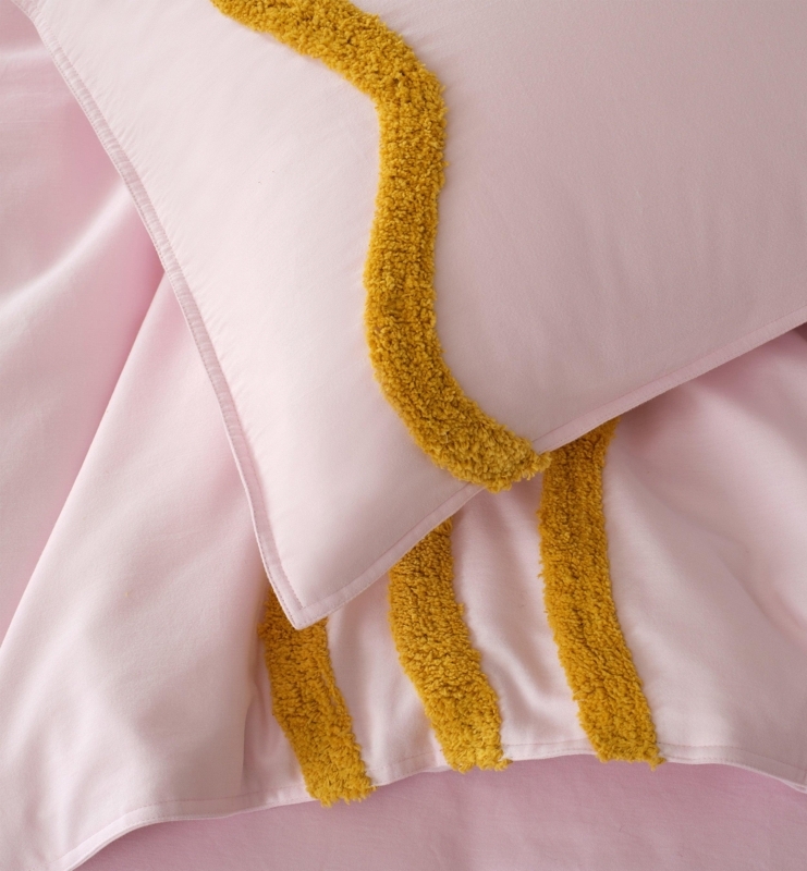 Duvet Cover Set Cream Geometric Tufting Cotton, Minimalist Cotton